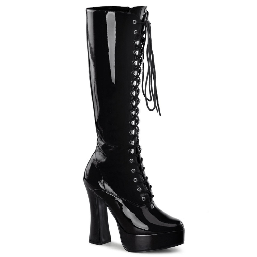 PLEASER ELECTRA-2020 BOOTS BLACK PATENT